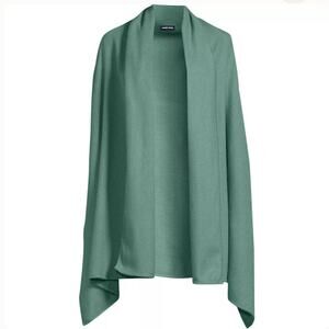 Lands End Washed Evergreen Travel Wrap Shawl Scarf NWT Soft Brushed 31x79